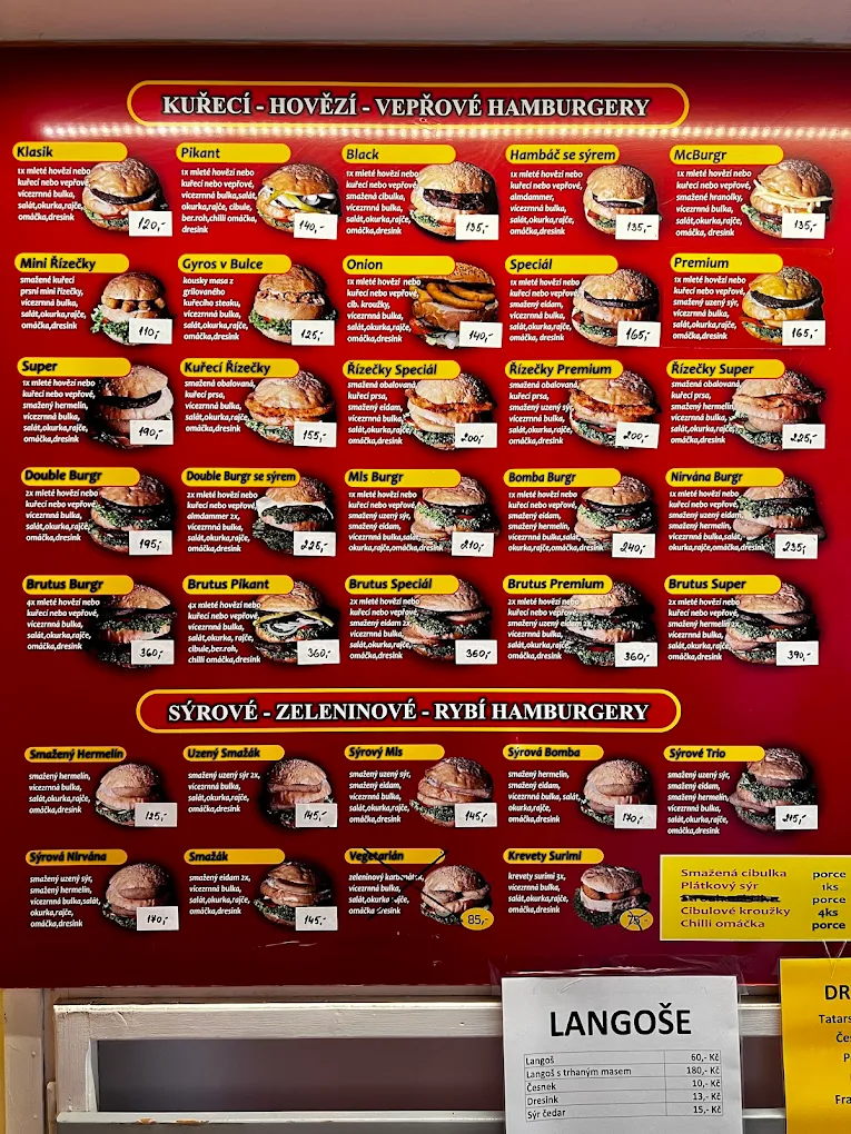 Kompletní Jídelní lístek Brutus